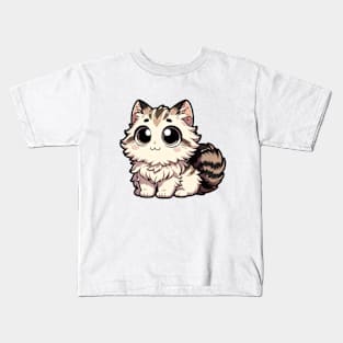 Charming Manga Cat Sticker Kids T-Shirt